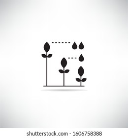 plant with water and growth detector for agriculture technology concept icon