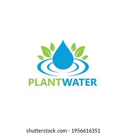 Plant water logo template design