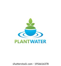 Plant water logo template design