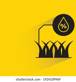 plant and water rate detector with shadow on yellow background