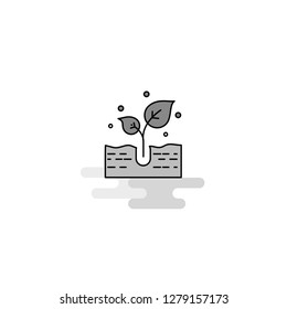 Plant Web Icon. Flat Line Filled Gray Icon Vector