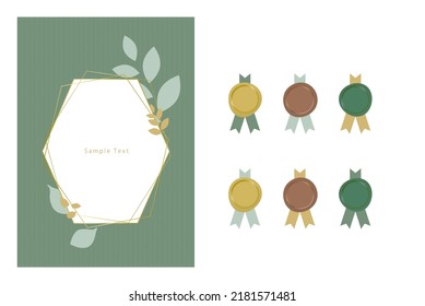 Plant and wire design postcards and sealing wax