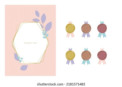 Plant and wire design postcards and sealing wax