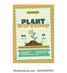 Plant workshop flyer poster template design