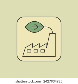 Anlage mit CO2-Null-Emissionen, lineares Symbol für sauberere Produktion, editierbares Strichsymbol für Null-Emissionen, Umrisszeichen des Abfallrecyclingvektors.