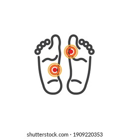 Plantar fasciitis line icon. linear style sign for mobile concept and web design. Feet pain outline vector icon. Symbol, logo illustration. Vector graphics