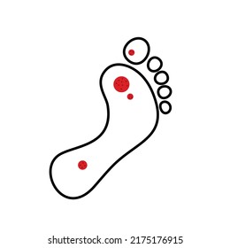 Plantar wart icon. Verruca symbol, foot corn, human papillomavirus sign, HPV infection, clavus pictogram, feet papilloma vector illustration
