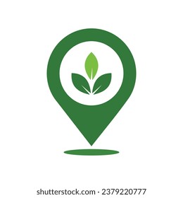 cultivo de plantación ubicación de agricultura logo icono diseño vectorial