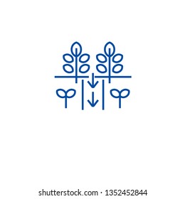 Plantation field line icon concept. Plantation field flat  vector symbol, sign, outline illustration.