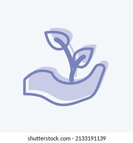 Plantation Icon in trendy two tone style isolated on soft blue background