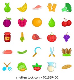 Plantation icons set. Cartoon set of 25 plantation vector icons for web isolated on white background