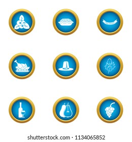 Plantation icons set. Flat set of 9 plantation vector icons for web isolated on white background