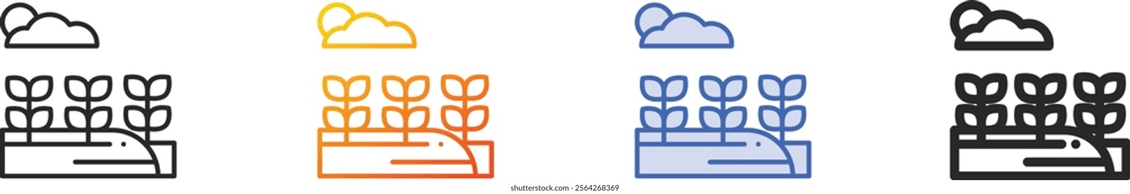 plantation icon.Thin Linear, Gradient, Blue Stroke and bold Style Design Isolated On White Background