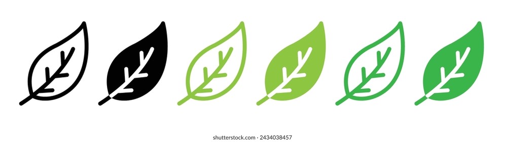 Plantation Leaf Line Icon. Botanical Essence icon in outline and solid flat style.
