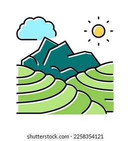 plantation of tea color icon vector. plantation of tea sign. isolated symbol illustration