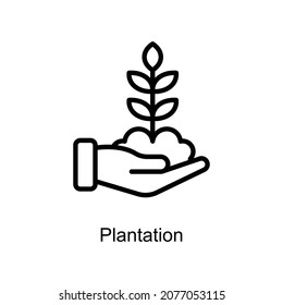 Plantation vector outline icon. Illustration style EPS 10 file format