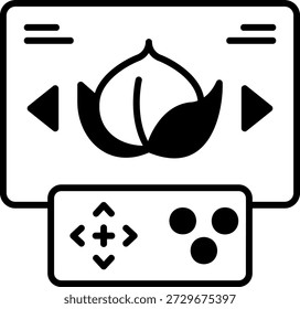 Plant-Based Gaming: Video Game Console with Leaf Icon