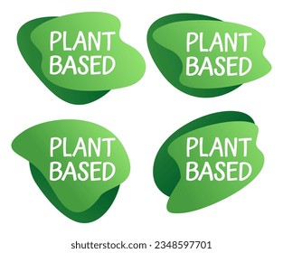 Plant-based green stamp for natural nutrients labeling. abstract vector eco-friendly illustration