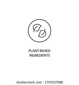 Plant-based ingredients sticker and badge for food market, ecommerce, organic products promotion, healthy life and premium quality food and drink. Vector icon illustration.