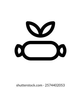 Plant-based meat. Editable stroke vector icon.