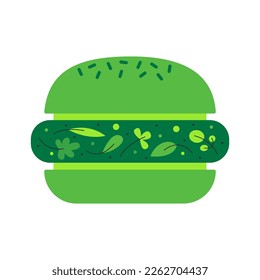 Plant-based meat food. Vegetarian and vegan burger. Vegetables and cereals protein alternative. Sustainable, climate-friendly, ethical, responsible eating concept.