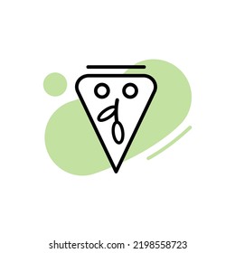 Plant-based Meat Icon. Line Art Pizza.