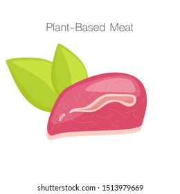 Plant-based meat vector concept. Meat free flat illustration