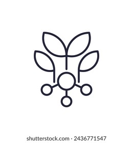 plant-based nutrient line icon on white