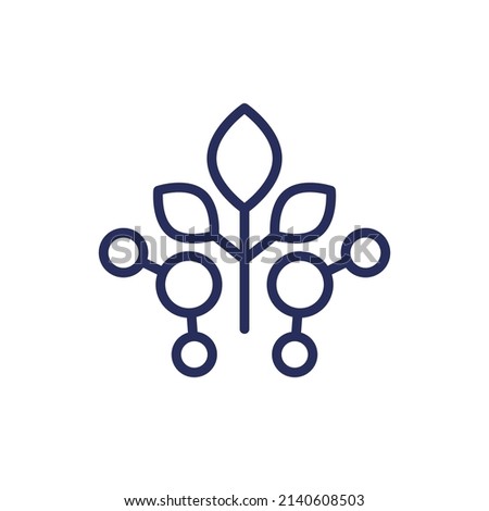 plant-based protein icon, line vector