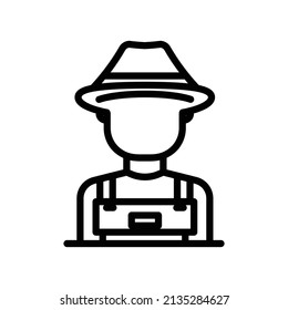 Planters icon or farmers. line icon style. suitable for gardening icon. simple design editable. Design template vector