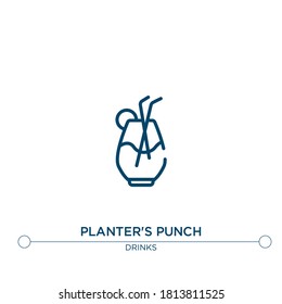 planter's punch outline vector icon. simple element illustration. planter's punch outline icon from editable drinks concept. can be used for web and mobile
