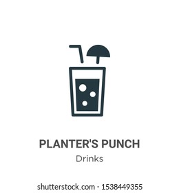 Planter's punch vector icon on white background. Flat vector planter's punch icon symbol sign from modern drinks collection for mobile concept and web apps design.