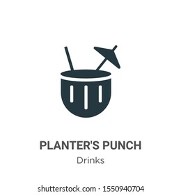 Planter's punch vector icon on white background. Flat vector planter's punch icon symbol sign from modern drinks collection for mobile concept and web apps design.