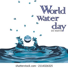 Plantilla de banner de el día mundial del agua. 22 de marzo Día Internacional del Agua. World Water Day Campaign. Suitable for Greeting Card, poster, banner, afiche, tarjeta de saludo, web, volante.