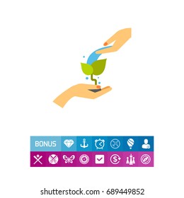 Planting care concept icon