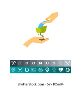 Planting care concept icon