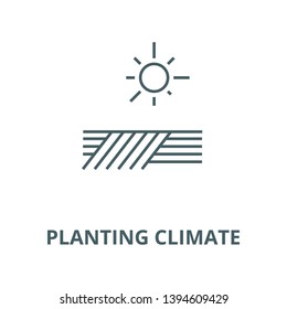 Planting climate vector line icon, linear concept, outline sign, symbol