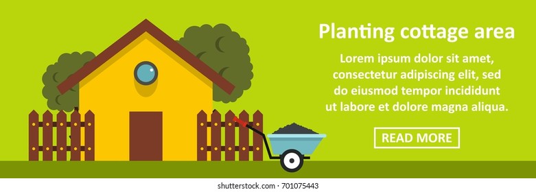 Planting cottage area banner horizontal concept. 