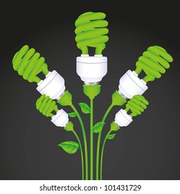 planting of ecological bulb , vector illustration