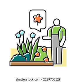 planting and flowerbeds color icon vector. planting and flowerbeds sign. isolated symbol illustration