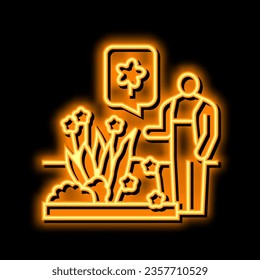 planting and flowerbeds neon light sign vector. planting and flowerbeds illustration