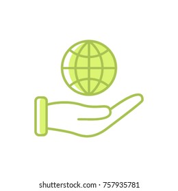 Planting green vector icon
