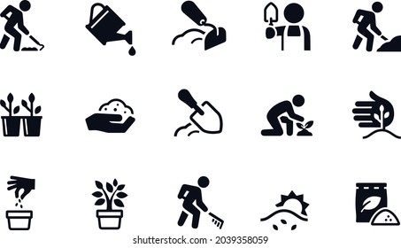 Planting and Growing Icons vector design 