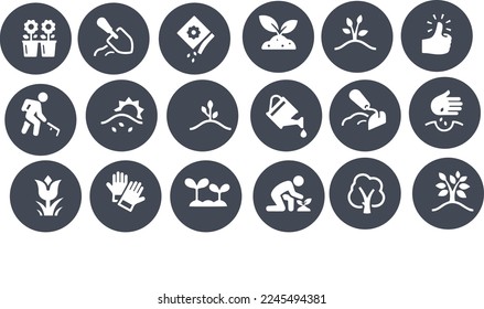 Planting and Growing Icons vector design