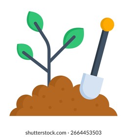 Ilustración vectorial de estilo plano de ícono de plantación