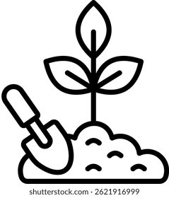 Planting Icon Line Vector Illustration