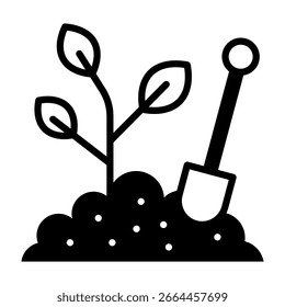 Planting Icon Mixed Style Vector Illustration
