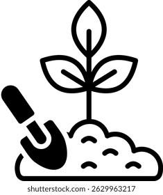 Planting Icon Mixed Vector Illustration