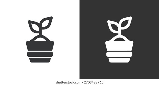 Ícone Plantando. Ícone de série de glifos sólidos