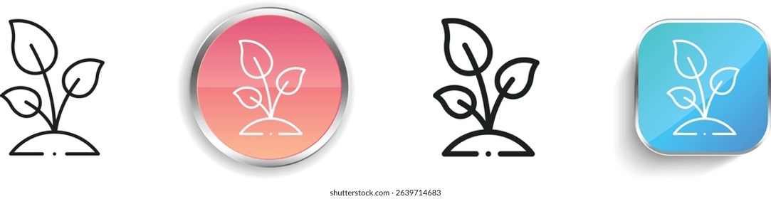 planting icon. Thin Linear, Regular and Button Style Design Isolated On White Background